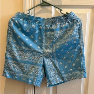 SHEIN Light Blue Paisley Athletic Shorts